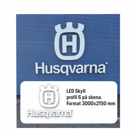 LED skylt profil 6  3000x2150 mm